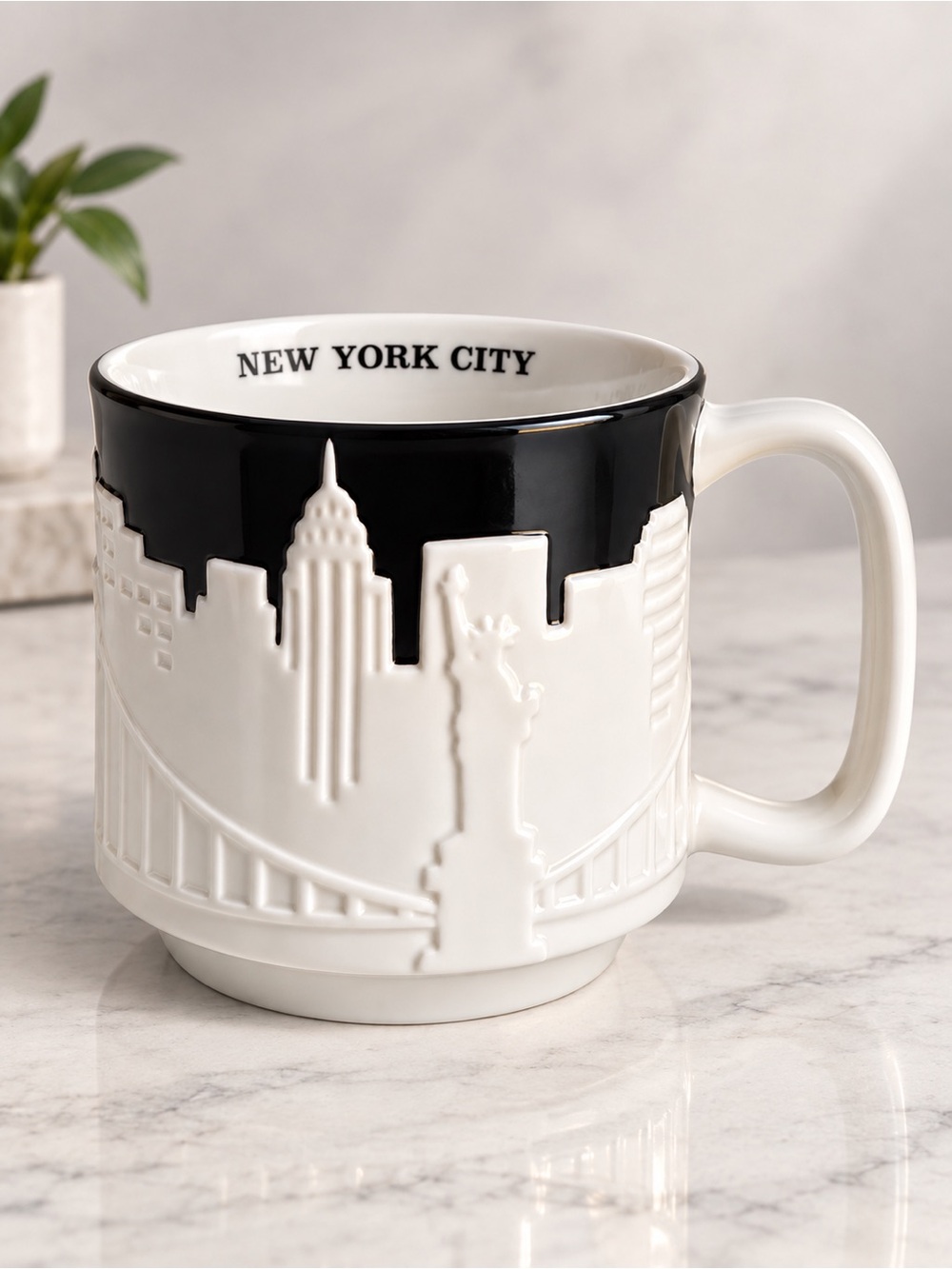 Starbucks New York City 2010 Skyline Relief Bone China Mug NYC Collector